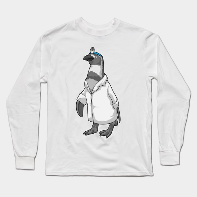 Penguin as Doctor with Doctor's coat Long Sleeve T-Shirt by Markus Schnabel